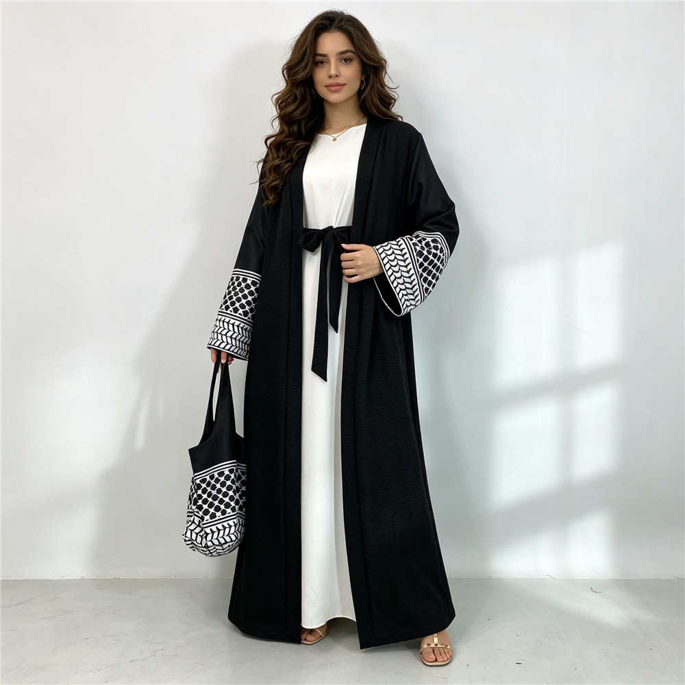 Women Bags In Dubai - Ramadan Open Abaya and Bag 2Pcs