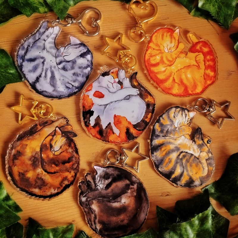 Cat Acrylic Keychain Grey Tabb - Tortoiseshell Bag Acrylic review and price