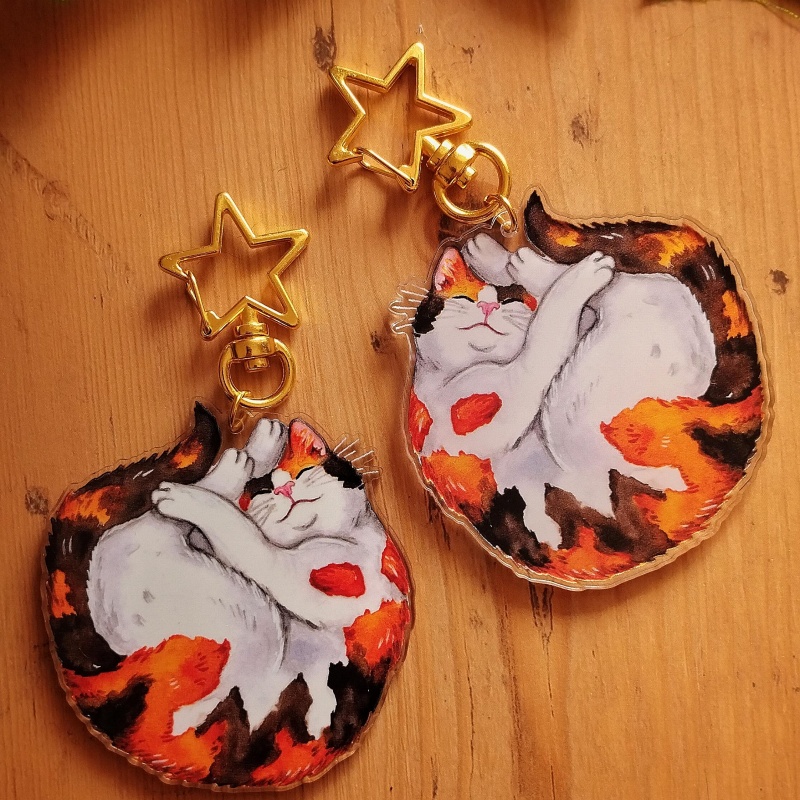 Cat Acrylic Keychain Grey Tabb - Tortoiseshell Bag Acrylic review and price