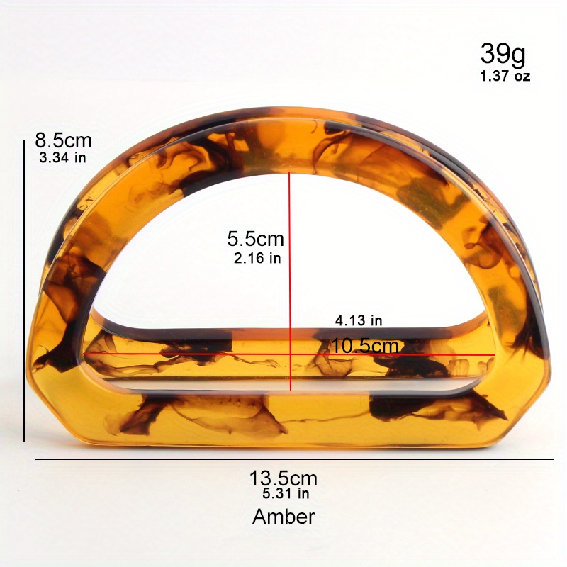 2PCS D-shaped acrylic tortoise - Tortoiseshell Bag Acrylic review and price